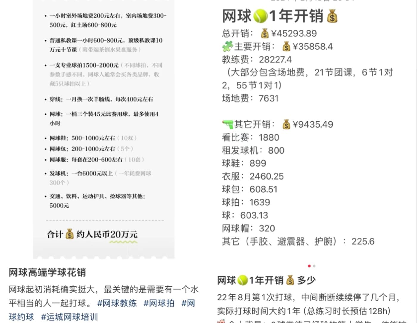 月入三万，也打不起网球