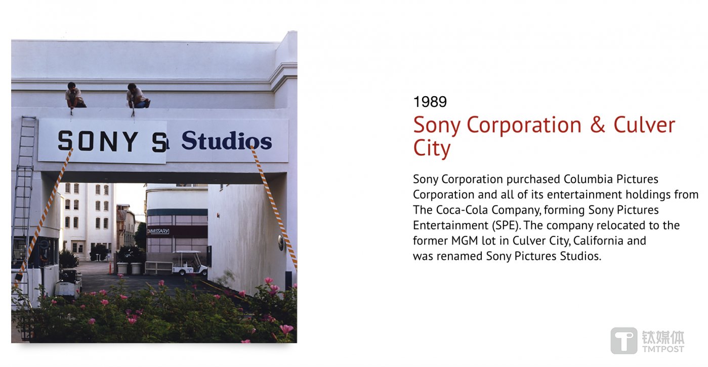 1989年,索尼公司从可口可乐手中买下哥伦比亚影业,图片来自索尼影业官网