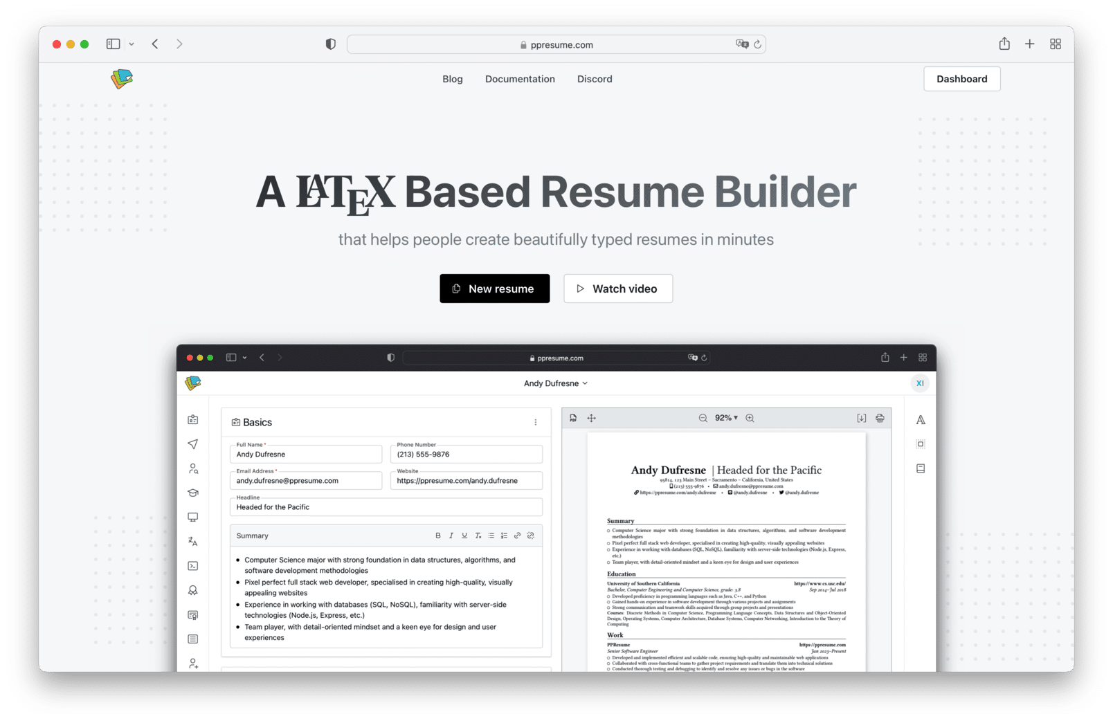 PPResume，基于 LaTeX 的简历生成器