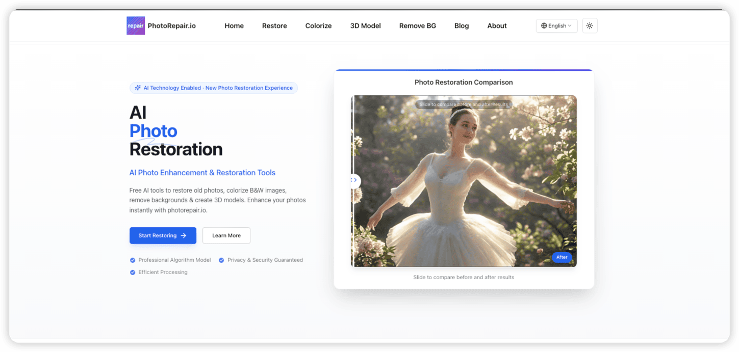 AI 图片修复网站