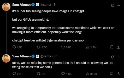 「动动嘴就能P图」，ChatGPT文生图功能太火爆，奥尔特曼：GPU「冒烟了」！什么情况？