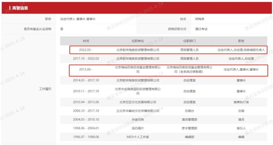 2家私募被监管「点名」，涉知名歌手胡海泉！