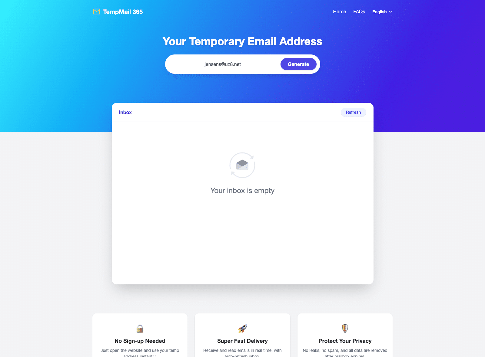 我推出了新的临时邮箱 TempMail 365