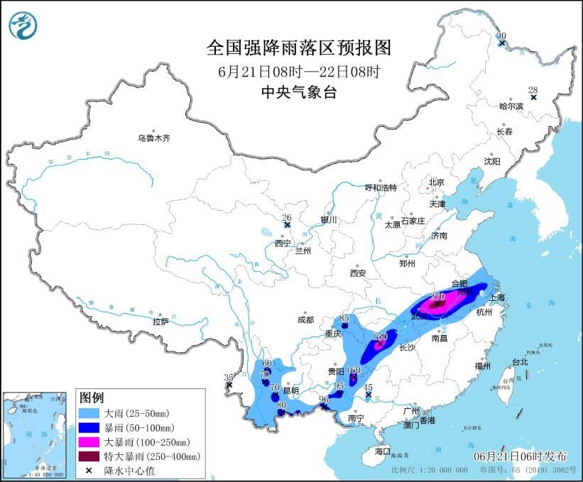 暴雨橙色预警！安徽、湖北等地有特大暴雨！ 湖南多地降雨破历史极值