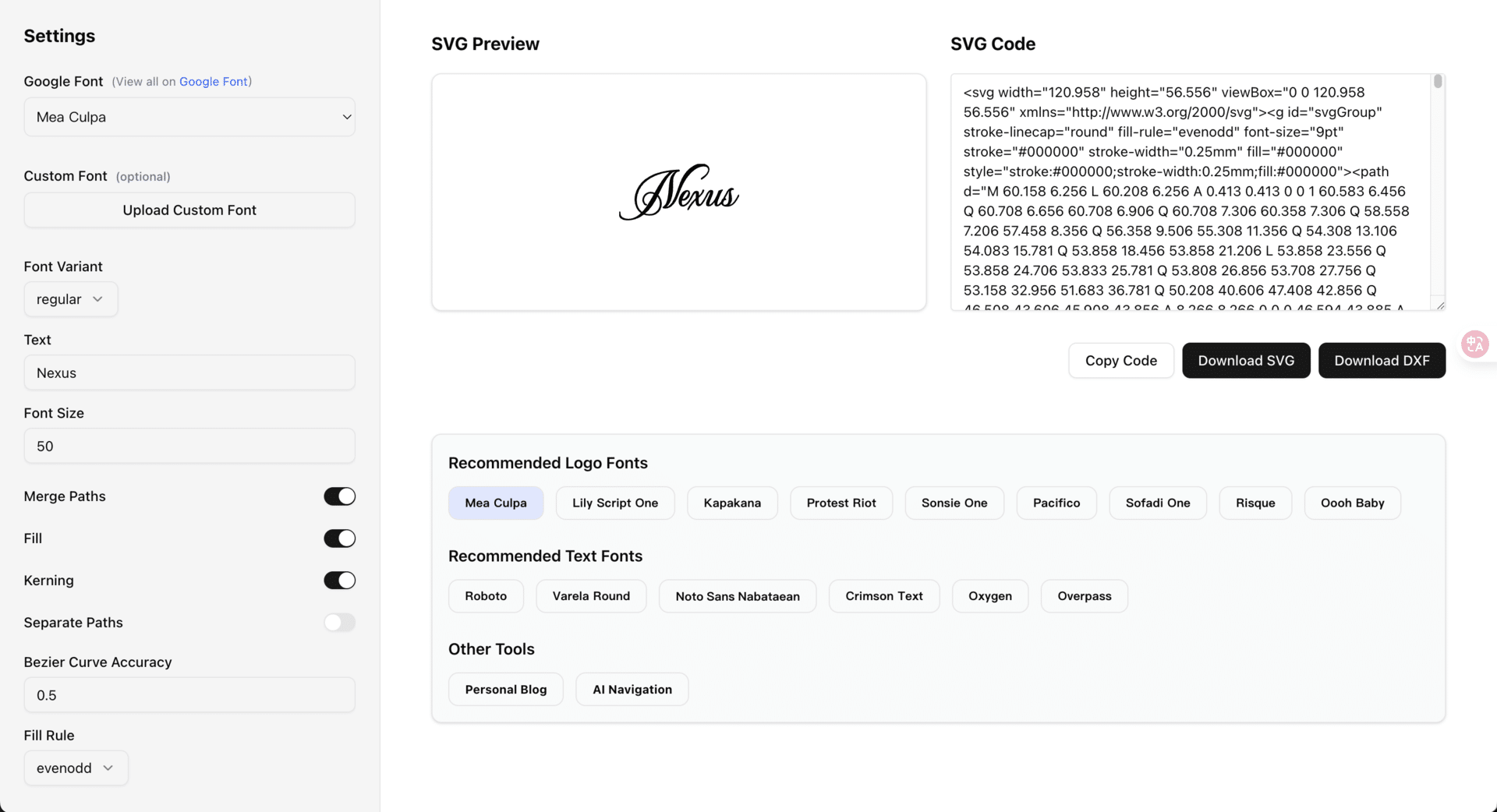 花了半天写了个 font 转 svg，给各位做产品的佬用