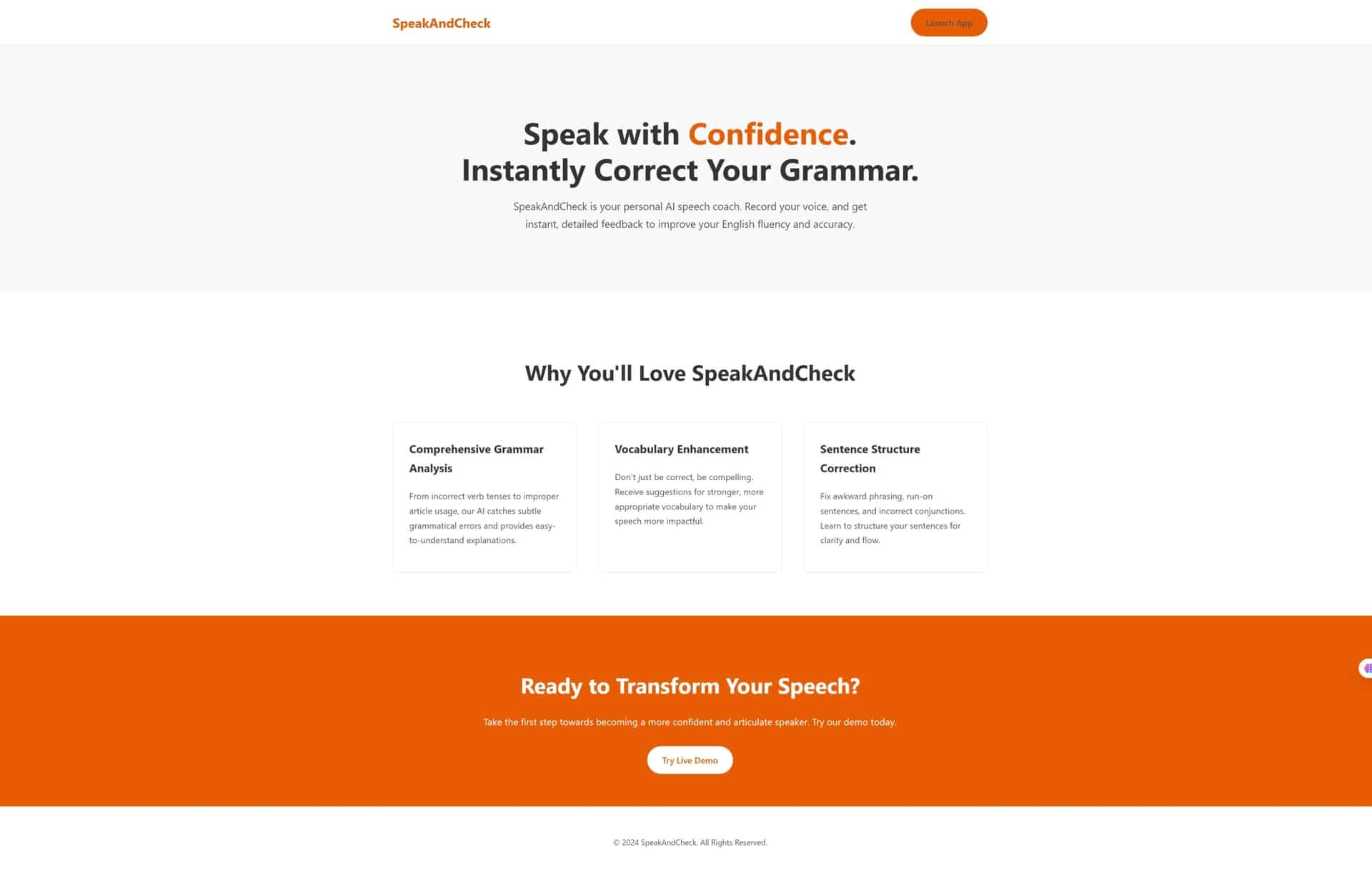 练习英语口语 AI 工具-speakandcheck