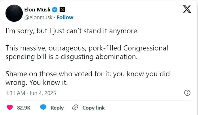 「令人作呕」！才离开白宫，马斯克就怒骂特朗普「美丽大法案」：我实在忍不住了！白宫发言人冷笑两声：总统早就知道