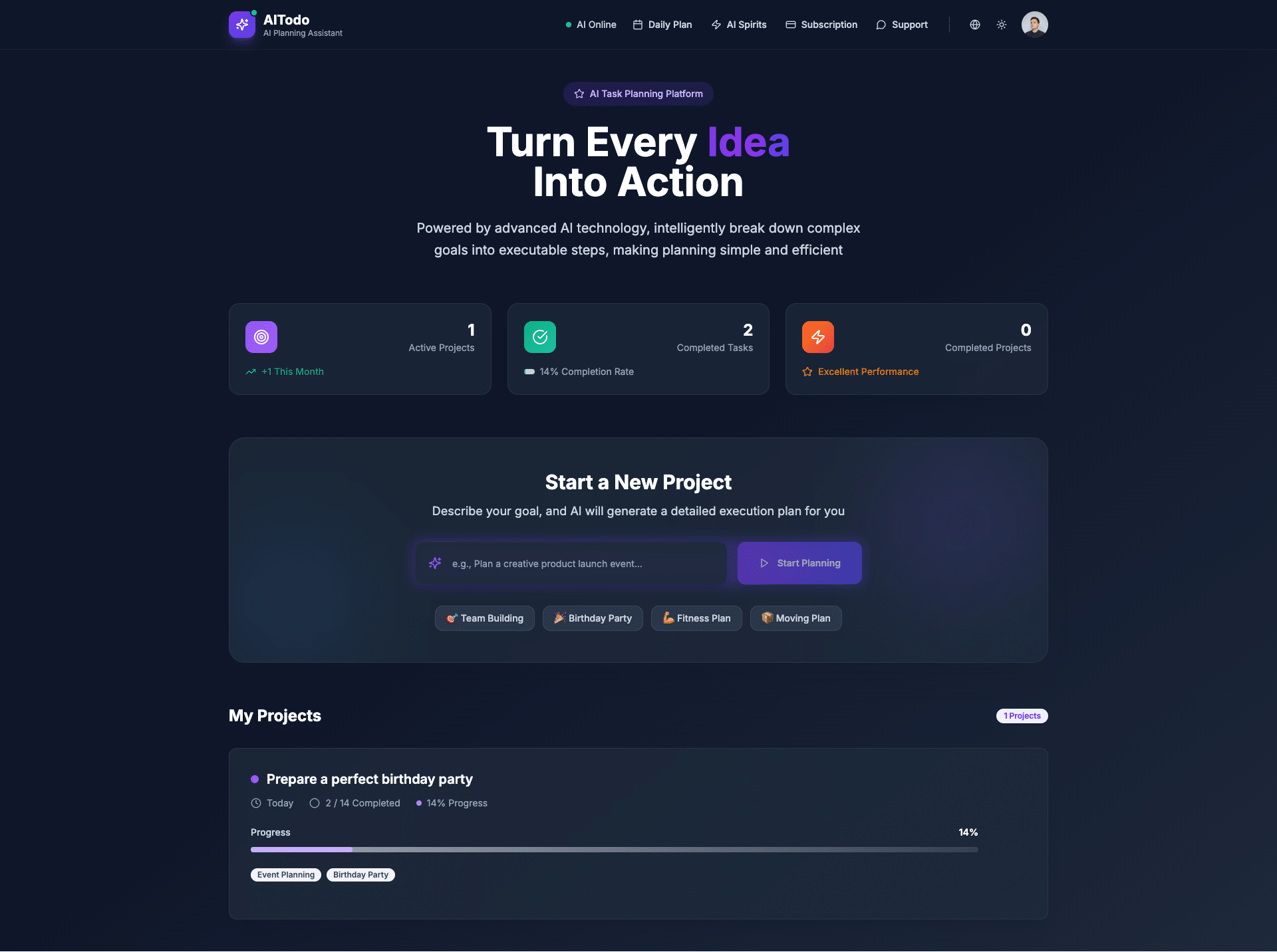 AI Todo 一句话生成任务清单的 AI 工具