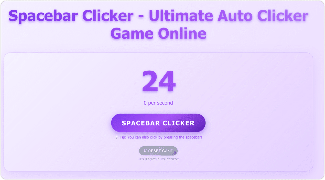 一个无聊放空的空格键点击放置游戏，越点越放空，专治无聊。