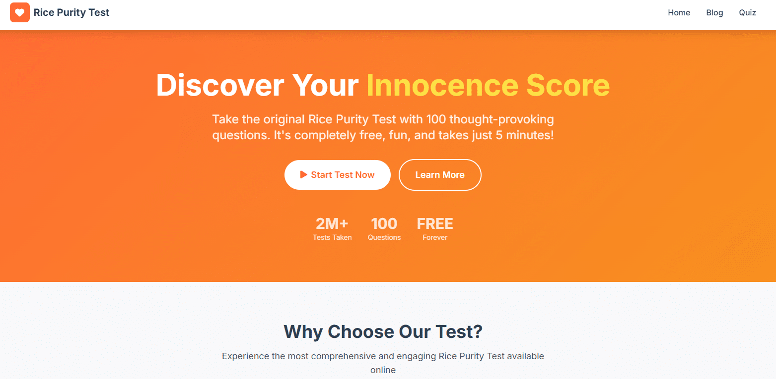 纯洁度测试网站，免费无登录