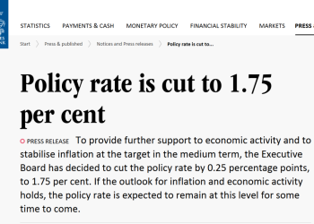 瑞典央行降息25个基点至1.75% 降息幅度超市场预期