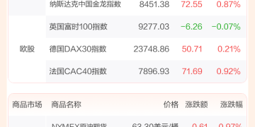 全球市场：标普、纳指创收盘新高 谷歌涨逾4% 市值超过3万亿美元