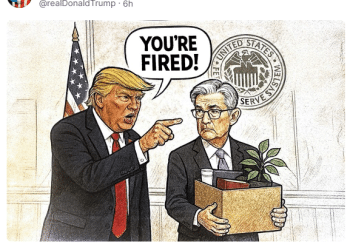 特朗普发梗图恶搞：鲍威尔「被炒」，打包走人！