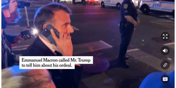 法国总统马克龙遭遇「纽约堵车」， 被迫滞留街头急电特朗普求助