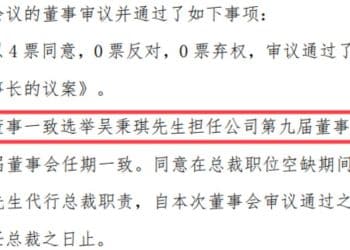 吴秉琪出任华侨城A董事长，同时代行总裁职责