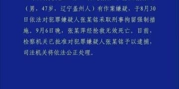 「遭前夫伤害，女子送医抢救无效死亡」，辽宁警方通报：犯罪嫌疑人张某铭（男，47岁）已被批准逮捕