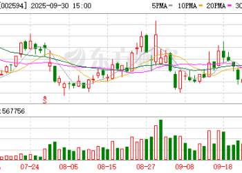 比亚迪：9月新能源汽车销量同比下降5.52%