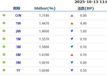 货币市场日报：10月13日
