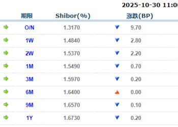 货币市场日报：10月30日