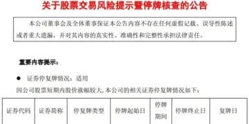 21个涨停,股价飙升152%!603843,再停牌核查,刚刚提醒股民:参与交易的风险较大