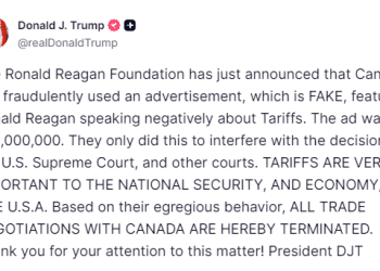 突发！特朗普宣布：因加拿大「严重歪曲事实并采取敌对行为」，对加方征收10% 额外关税