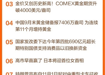 东方财富财经早餐 10月9日周四