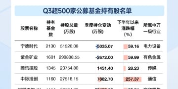 透视基金三季报 一图看懂哪些个股最受公募追捧