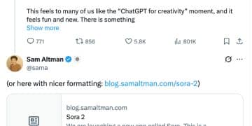 更精准更可控 Sora 2来了！OpenAI：迈入视频领域的「GPT-3.5时刻」