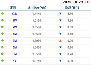 货币市场日报：10月29日