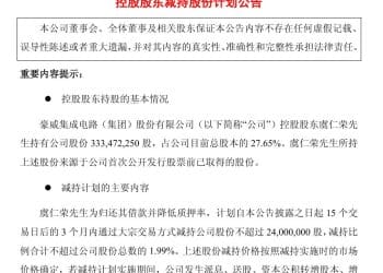 最高或套现超36亿元！A股芯片龙头豪威集团公告：控股股东虞仁荣拟减持