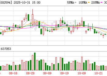 比亚迪：前10月新能源汽车销量同比增长13.88%