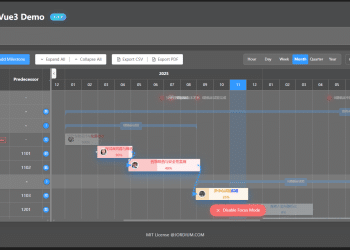 开源项目 Jordium Gantt Vue3 —— 轻量、现代的甘特图组件