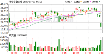 拼多多：第三季度经调整净利润313.82亿元 同比增长14%