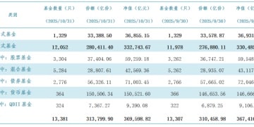 再攀历史新高！公募基金10月规模逼近37万亿 货基与QDII为增长主力