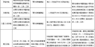 鄂尔多斯率先在国家育儿补贴上提标：三孩每年市级再补6400元
