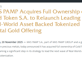 黄金狂飙遇上加密回暖：瑞士贵金属巨头宣布重启黄金代币计划