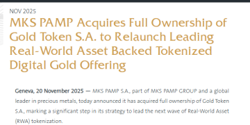 黄金狂飙遇上加密回暖:瑞士贵金属巨头宣布重启黄金代币计划