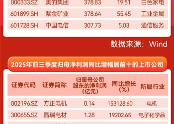 上市公司三季报收官！十大「盈利王」「增长王」出炉
