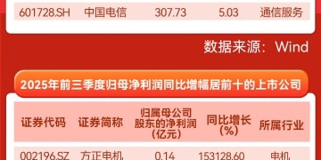 上市公司三季报收官！十大「盈利王」「增长王」出炉