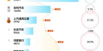 10月新能源车企销量TOP10：小米连月破4万 特斯拉创3年新低无缘前十