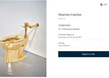 名为「美国」的黄金马桶再现江湖 起拍价近1000万美元