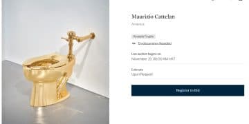 名为「美国」的黄金马桶再现江湖 起拍价近1000万美元