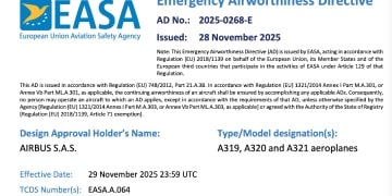 全球约6000架A320飞机需紧急停飞 空客最新回应