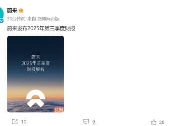 蔚来三季度业绩出炉！交付超8.7万台，创历史新高！美股盘前大涨