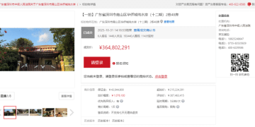 57万元/平方米！深圳一别墅被神秘富豪3.65亿元「捡漏」拍下，刷新全国纪录