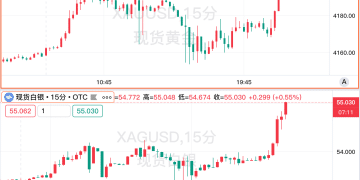 现货白银创新高，强势突破55美元大关！