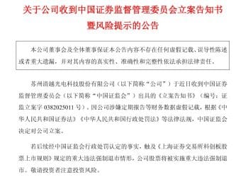突发！这家A股公司被证监会立案，涉嫌财务造假