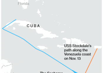 加勒比海上演「猫鼠游戏」！美舰硬阻航道，俄油轮三闯委内瑞拉均失败
