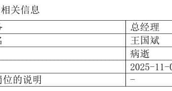 泉果基金创始人王国斌病逝，董事长任莉代任总经理