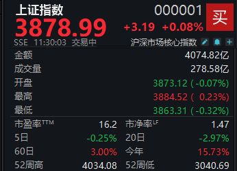 题材股轮动加快，沪指半日微涨0.08%